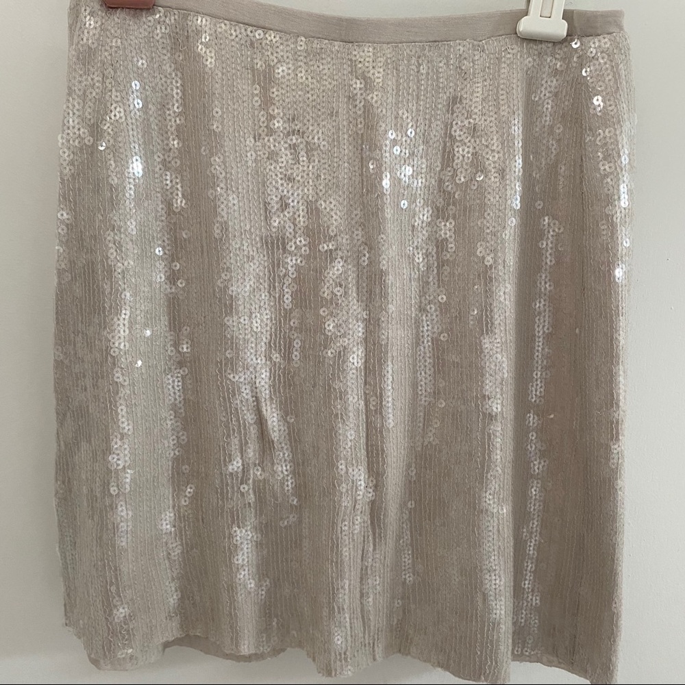 Chan Luu Sequined Mini Skirt with Gauze Layer